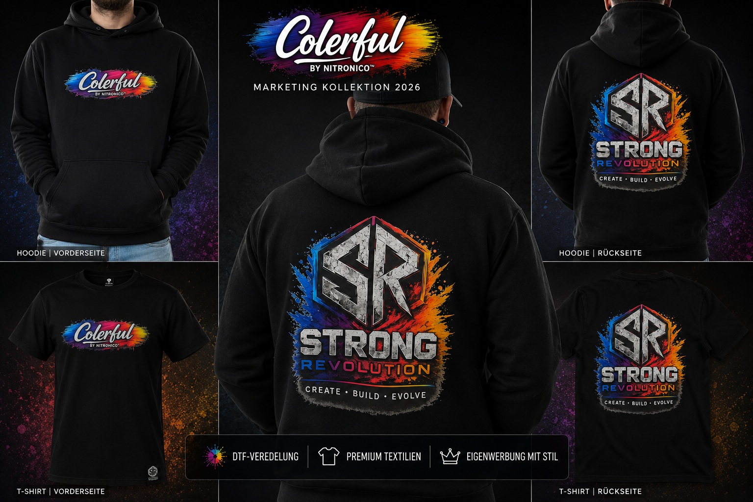 Nico mit Colerful by NitroNico Marketing-Hoodie in der Werkstatt